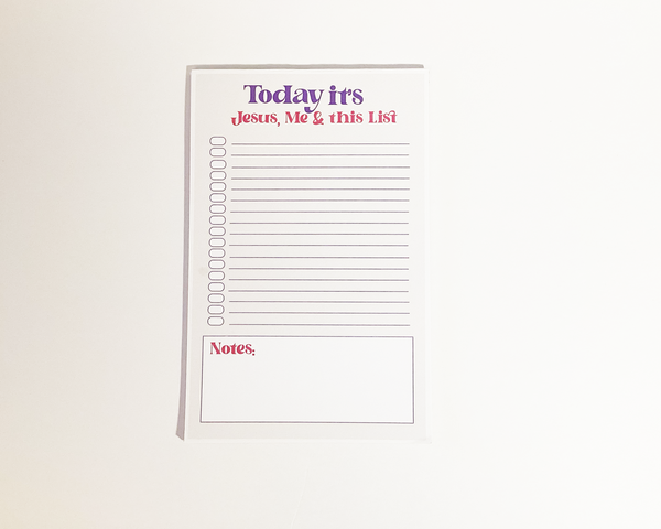 Jesus, Me and this List Christian Notepad – 25 Pages | 5.5 x 8.5 inches