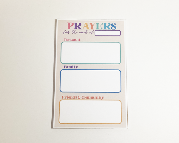 Prayers for the week Christian Notepad – 25 Pages | 5.5 x 8.5 inches