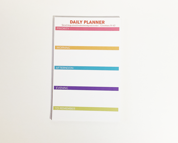 Christian Daily Planner Notepad – 25 Pages | 5.5 x 8.5 inches