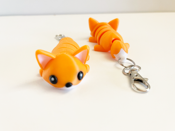 Orange Fox Articulated  Fidget Toy & Keychain – Fun, Stress-Relief, and Portable