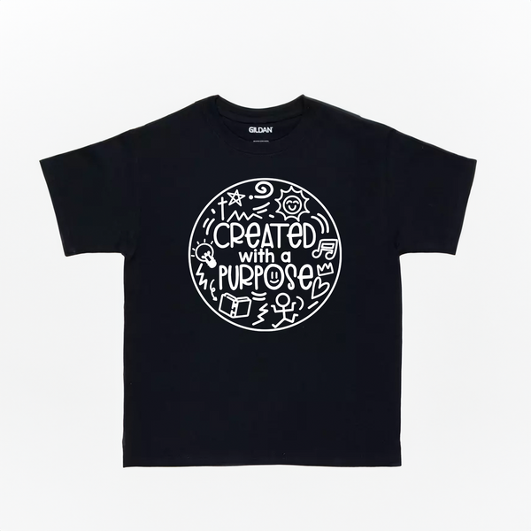 Created with a purpose Black Unisex Kids T-shirt