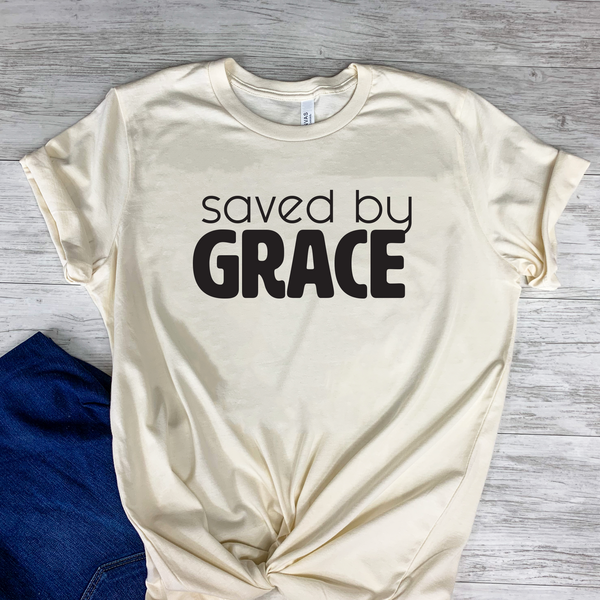 Saved by Grace christian unisex woman t shirt