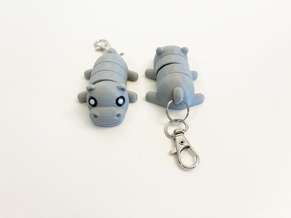 Articulated Hippo Fidget Toy & Keychain – Fun, Stress-Relief, and Portable