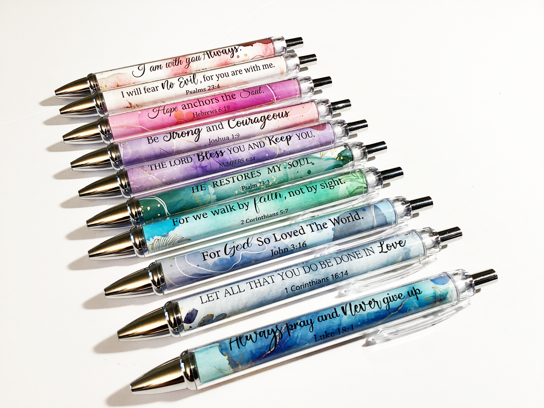 Inspirational  Ballpoint Pens with Bible Verses with Ink color black