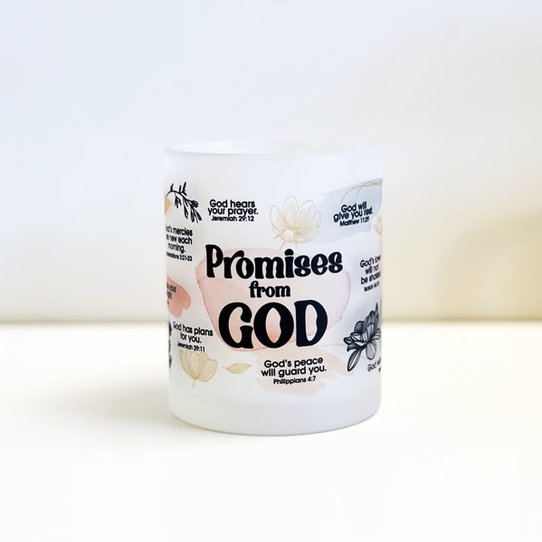 Promises from God Daily Reminders Cup Mug, Christian Bible verses 15 oz frosted mugs,