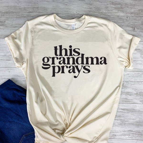 This grandma prays christian unisex woman t shirt